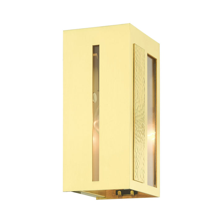 1 Light Satin Brass Outdoor Ada Wall Lantern