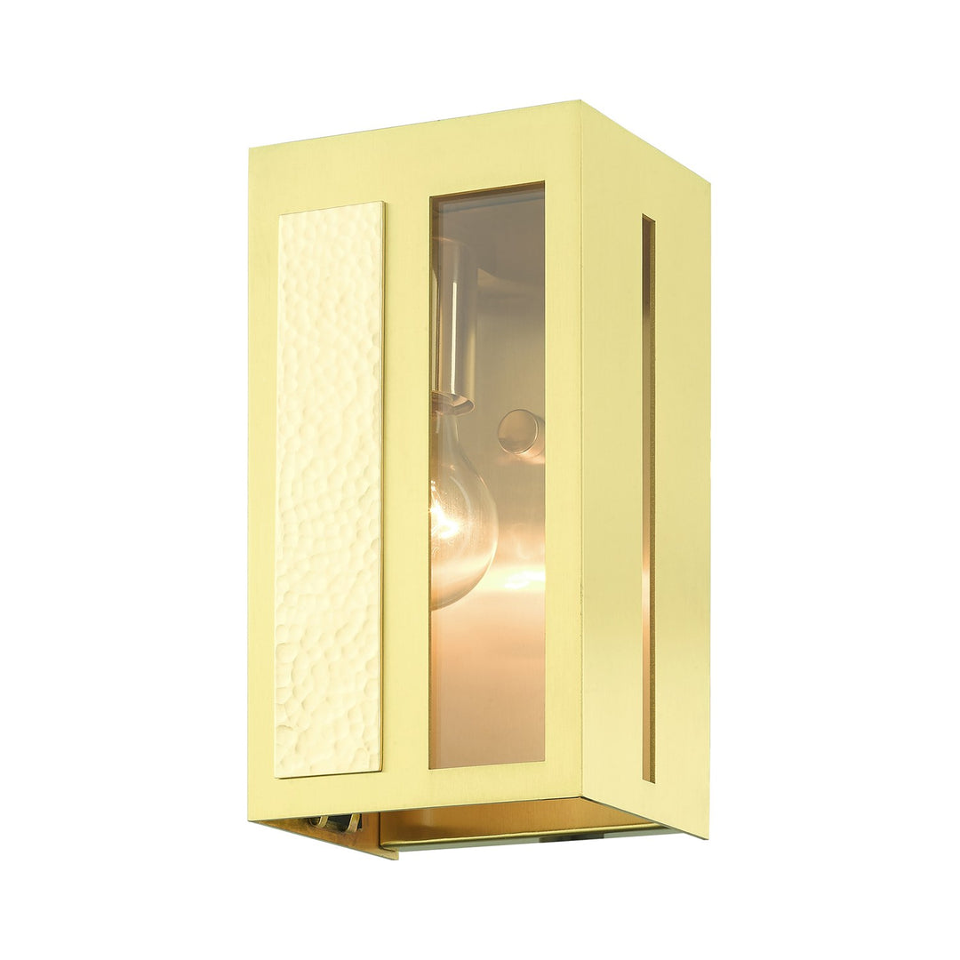 1 Light Satin Brass Outdoor Ada Wall Lantern