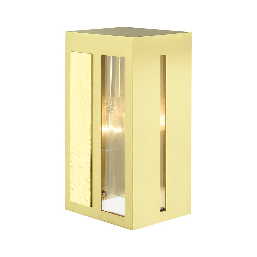 1 Light Satin Brass Outdoor Ada Wall Lantern
