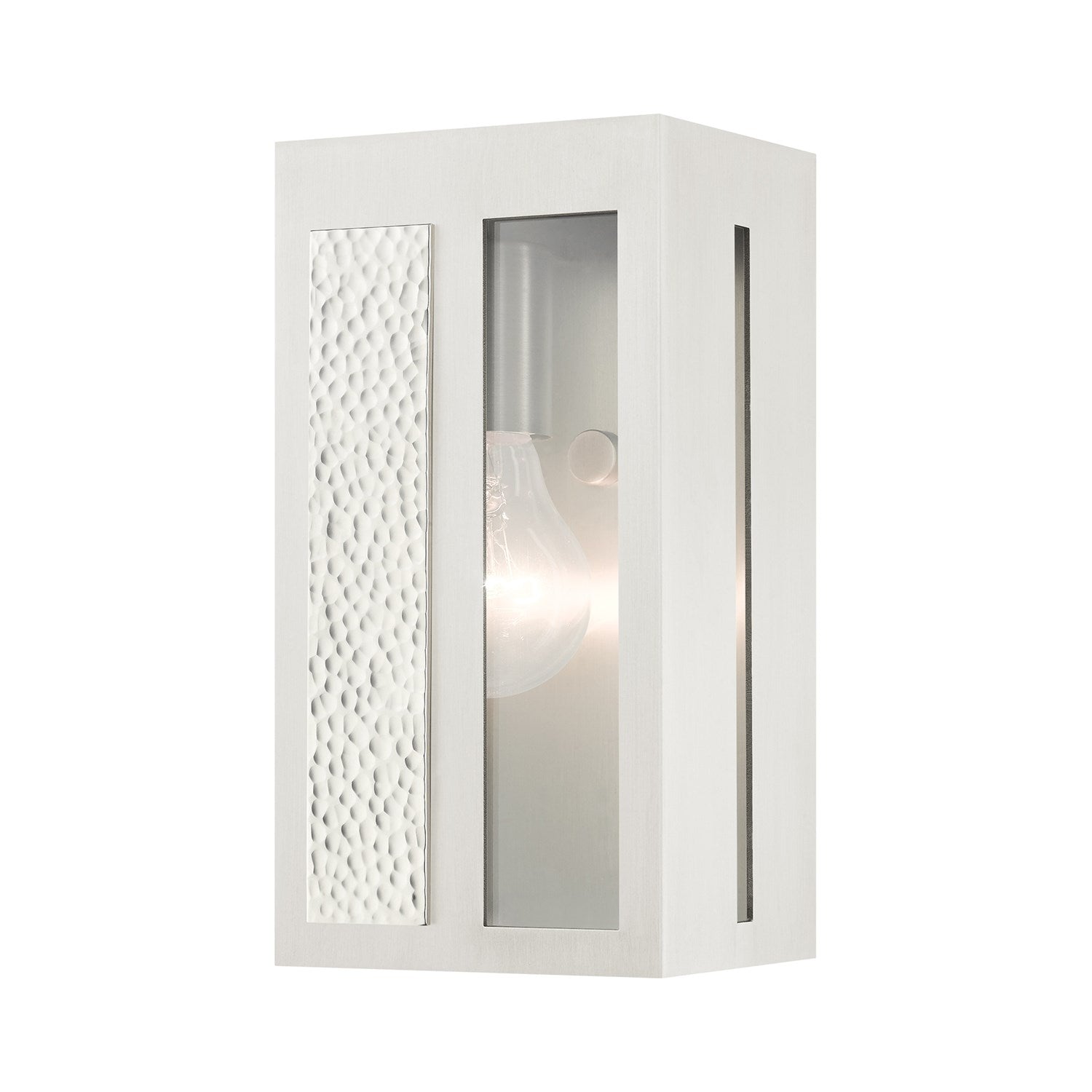 1 Light Brushed Nickel Outdoor Ada Wall Lantern by Livex Lighting