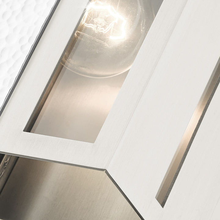 1 Light Brushed Nickel Outdoor Ada Wall Lantern