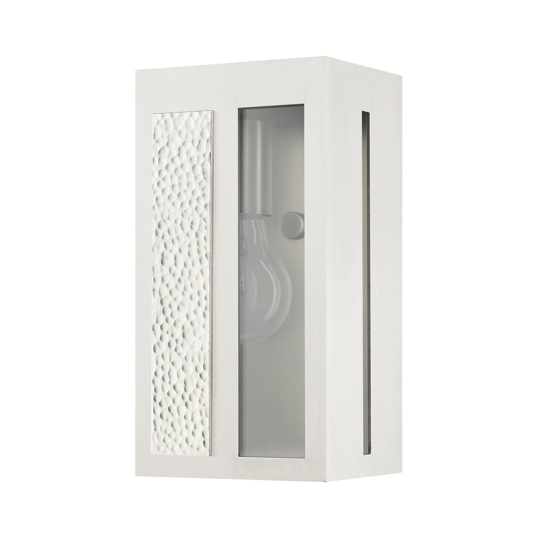 1 Light Brushed Nickel Outdoor Ada Wall Lantern