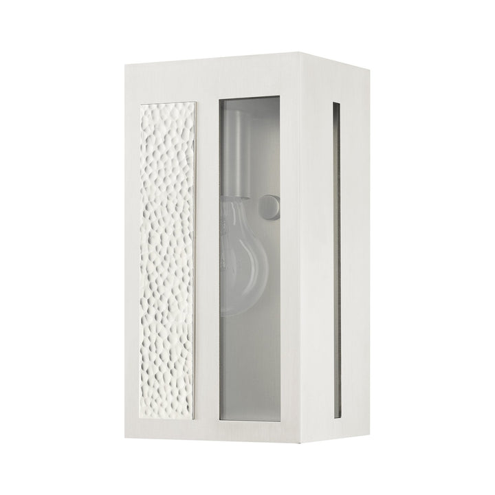 1 Light Brushed Nickel Outdoor Ada Wall Lantern