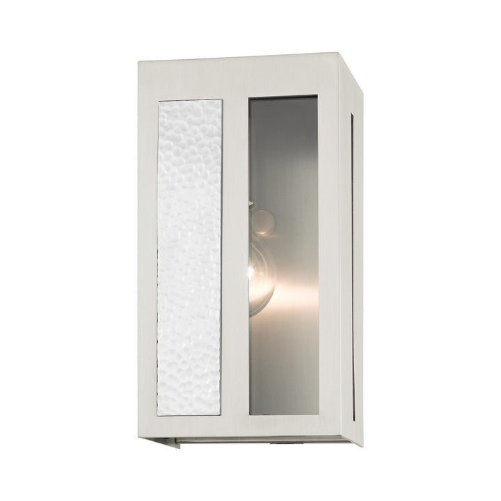 1 Light Brushed Nickel Outdoor Ada Wall Lantern