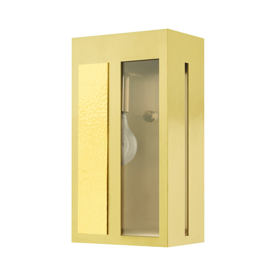 1 Light Satin Brass Outdoor Ada Wall Lantern