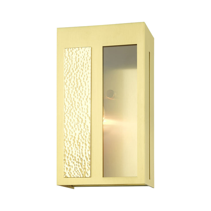 1 Light Satin Brass Outdoor Ada Wall Lantern