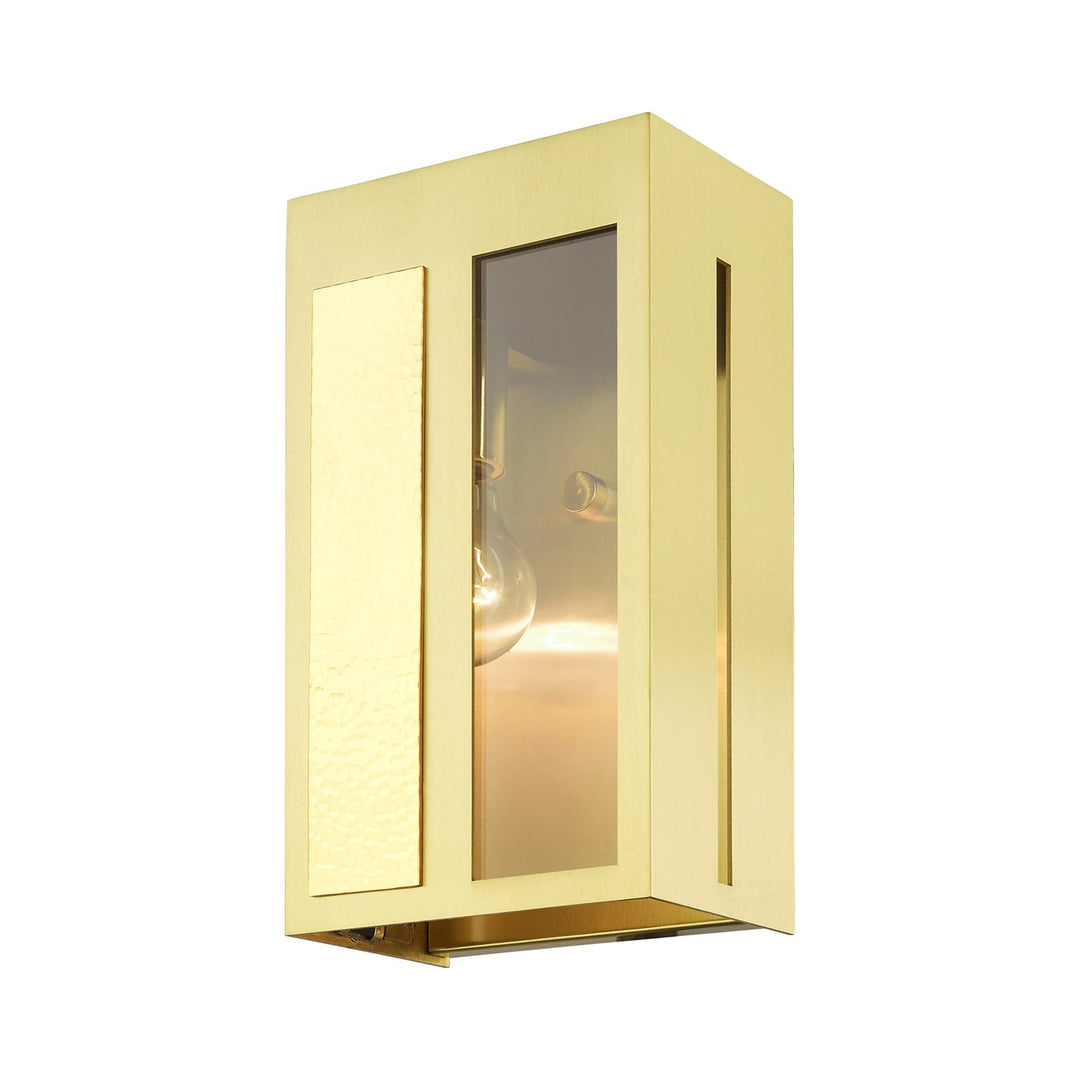 1 Light Satin Brass Outdoor Ada Wall Lantern