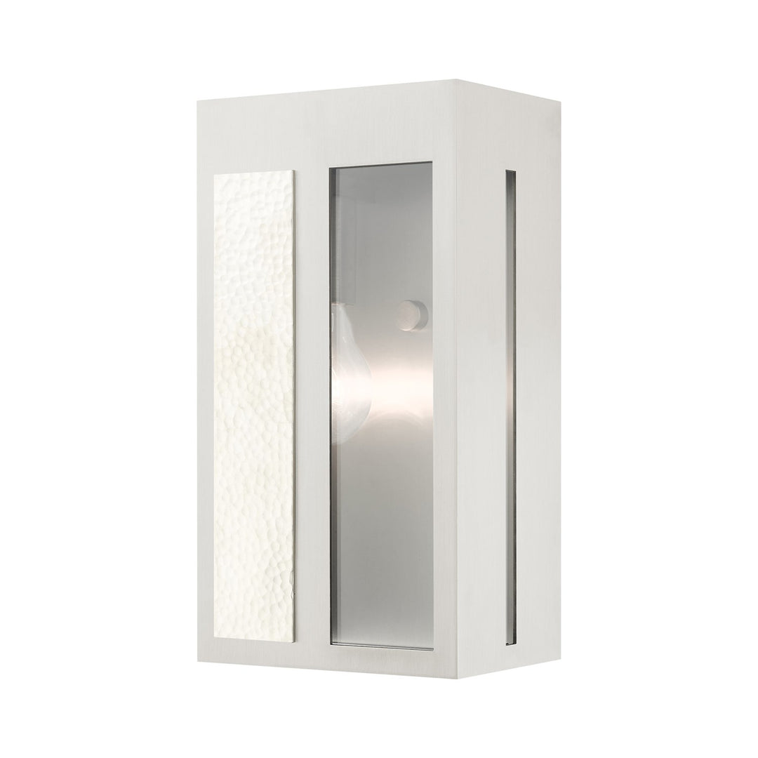 1 Light Brushed Nickel Outdoor Ada Wall Lantern by Livex Lighting