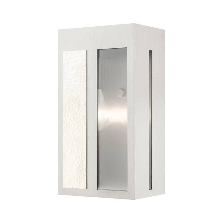 1 Light Brushed Nickel Outdoor Ada Wall Lantern by Livex Lighting