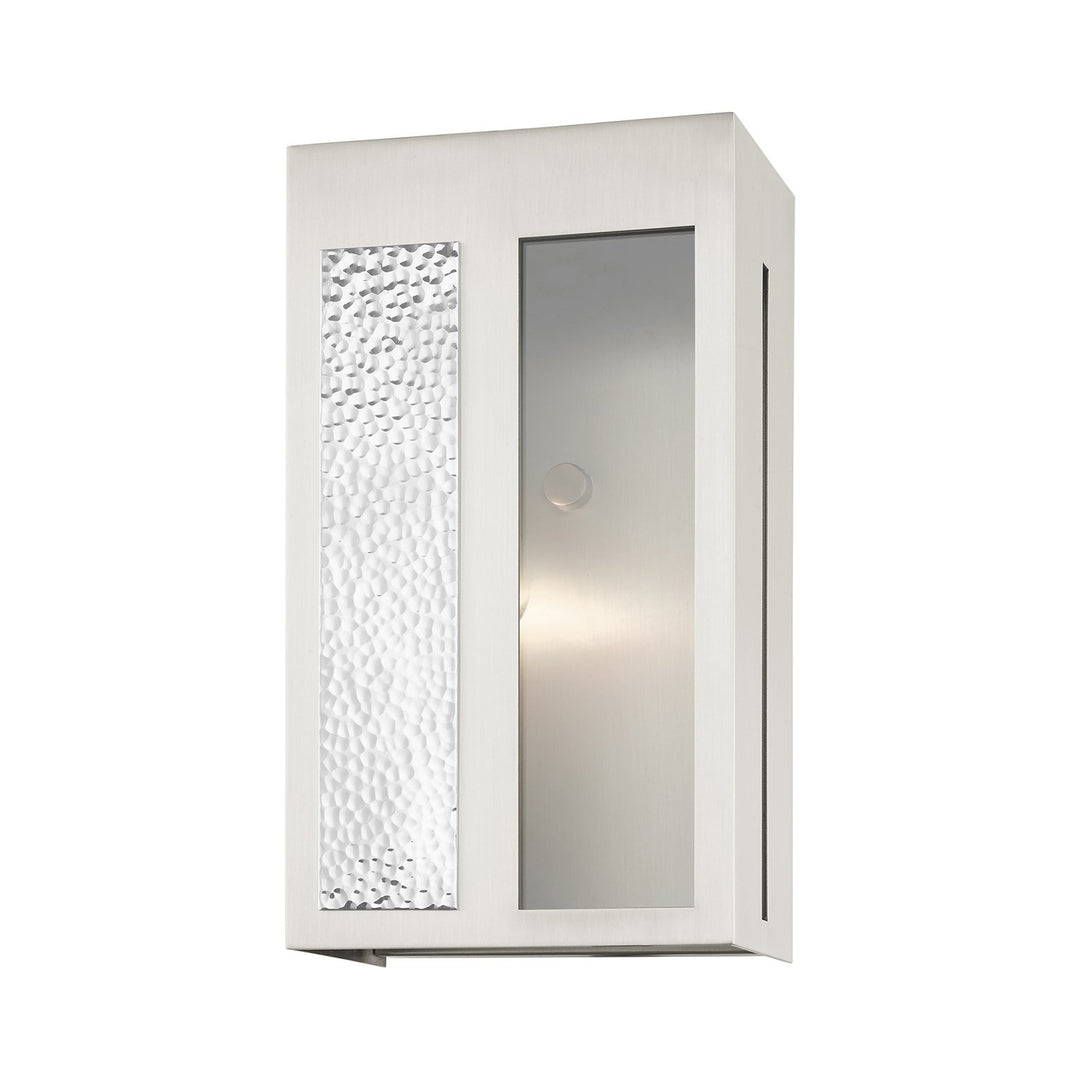 1 Light Brushed Nickel Outdoor Ada Wall Lantern