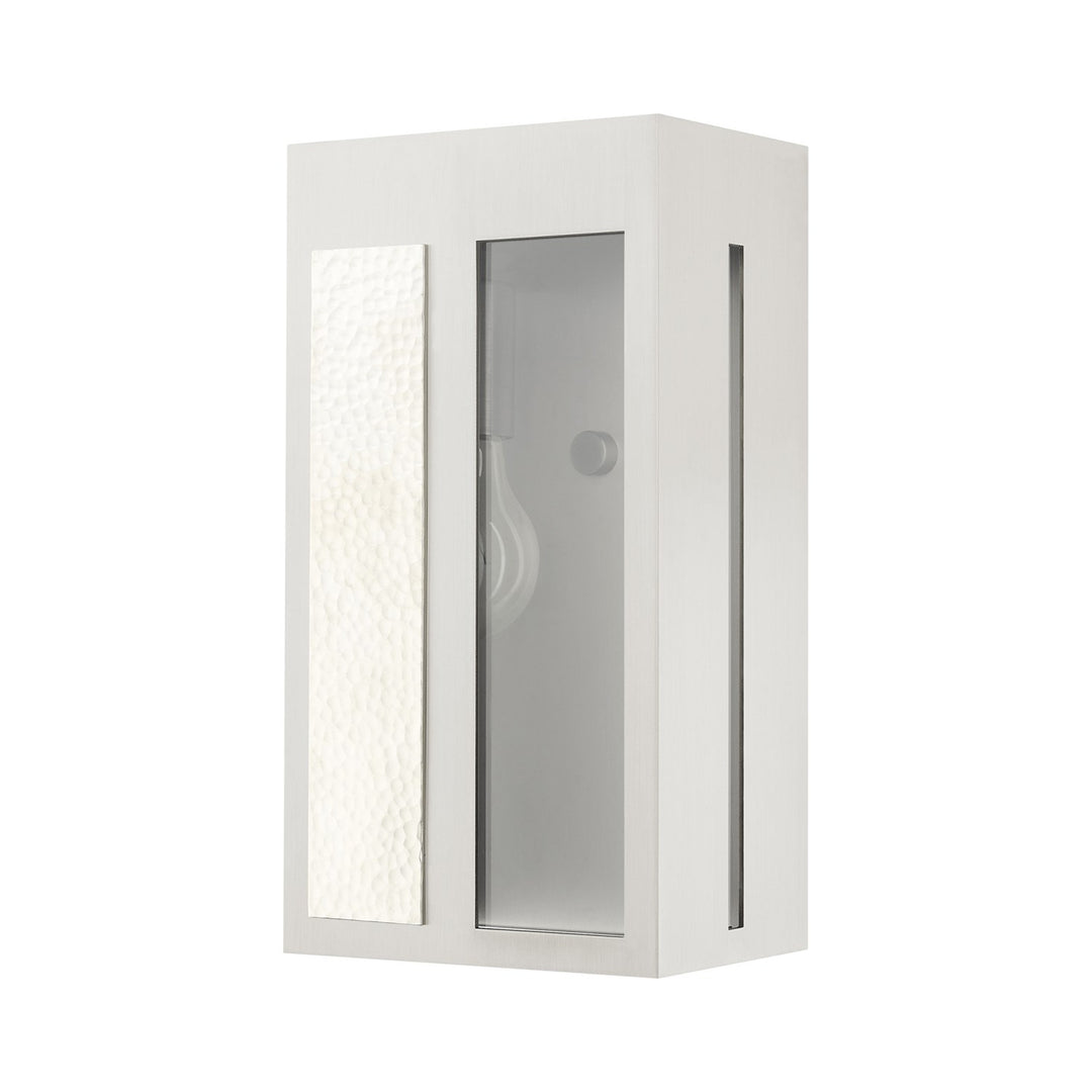 1 Light Brushed Nickel Outdoor Ada Wall Lantern