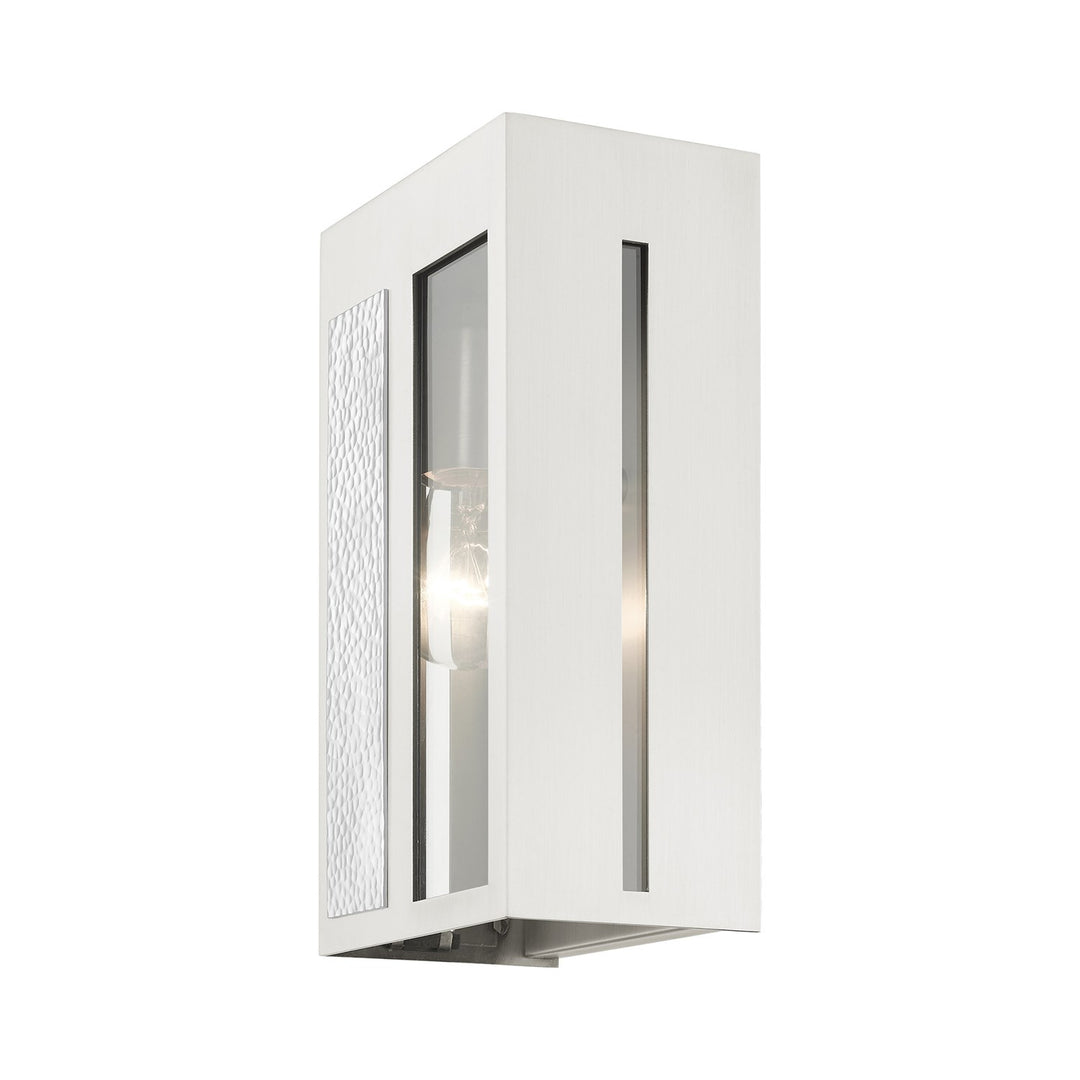 1 Light Brushed Nickel Outdoor Ada Wall Lantern