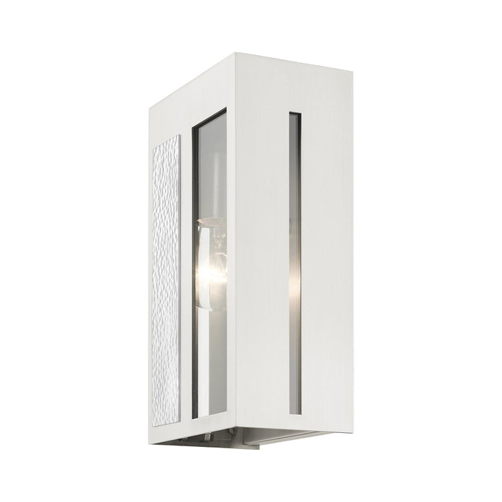 1 Light Brushed Nickel Outdoor Ada Wall Lantern
