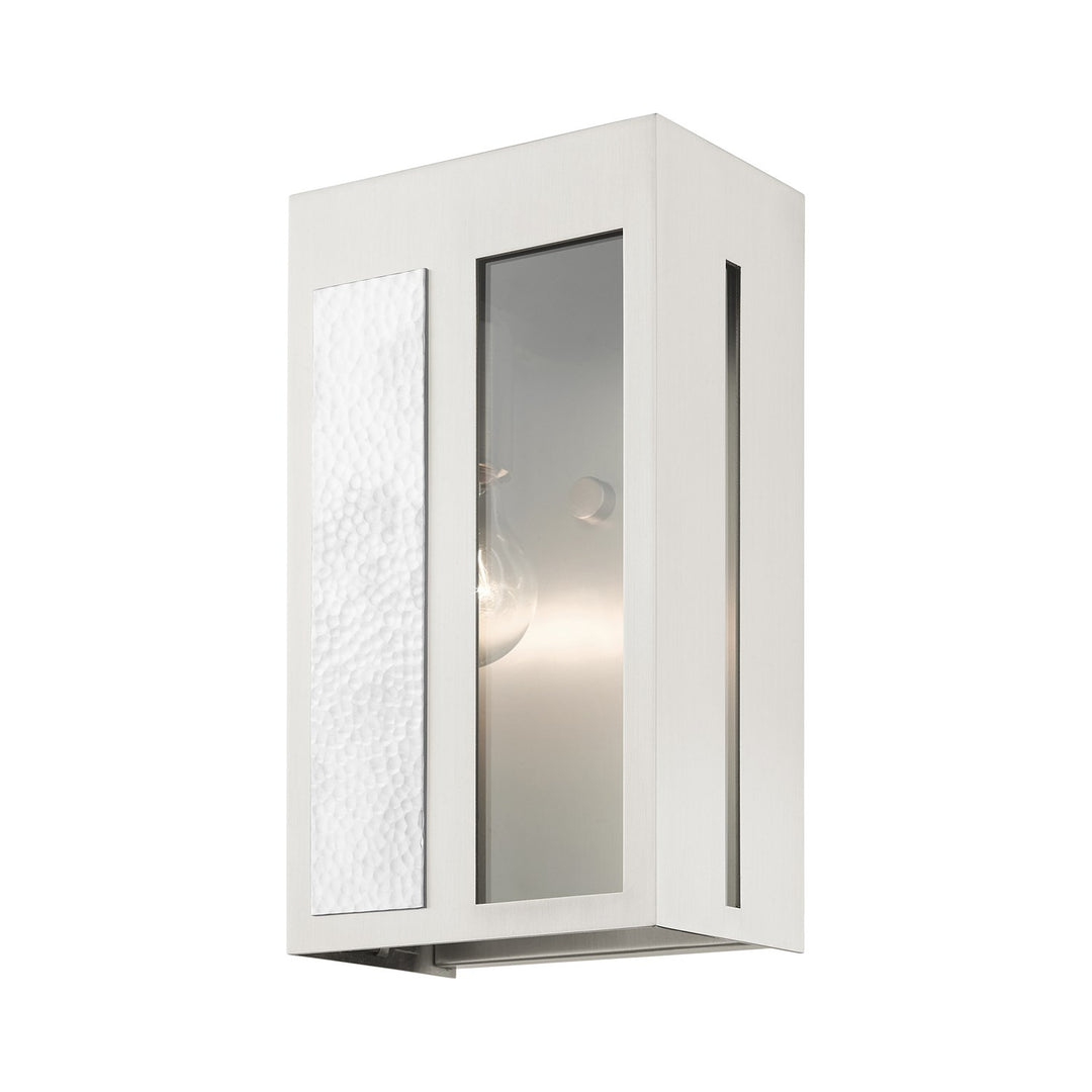1 Light Brushed Nickel Outdoor Ada Wall Lantern