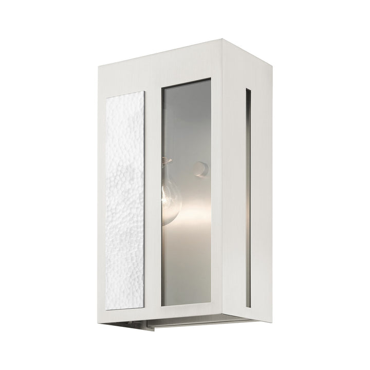 1 Light Brushed Nickel Outdoor Ada Wall Lantern