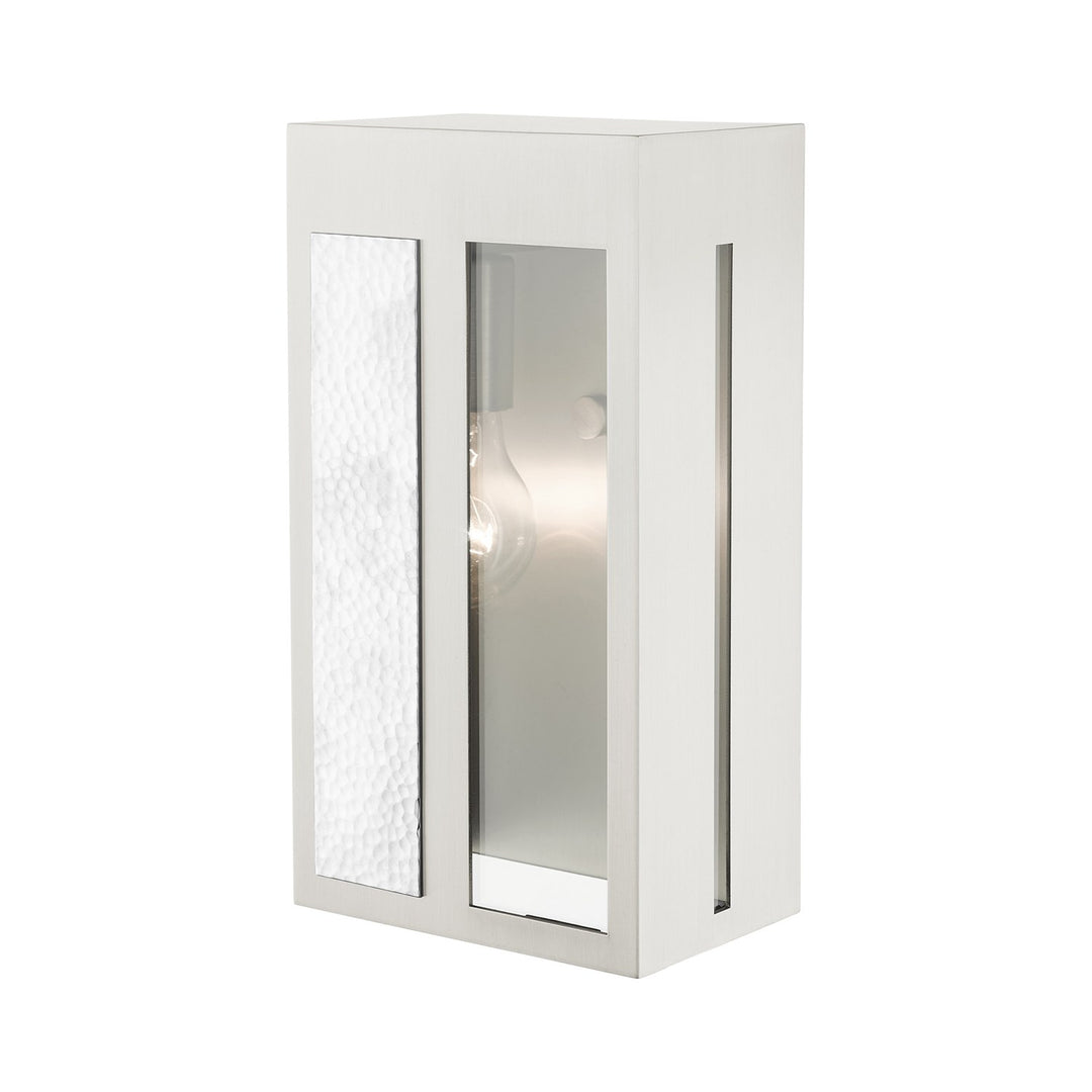 1 Light Brushed Nickel Outdoor Ada Wall Lantern