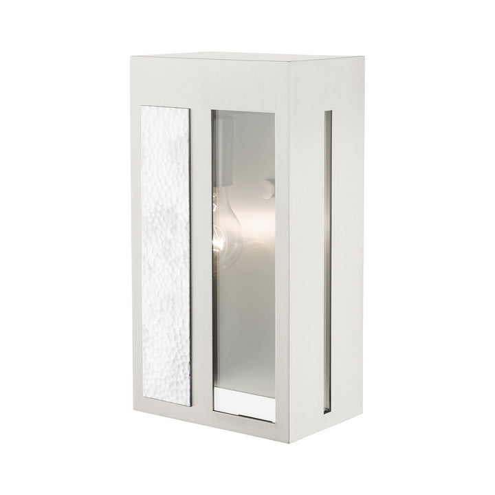 1 Light Brushed Nickel Outdoor Ada Wall Lantern