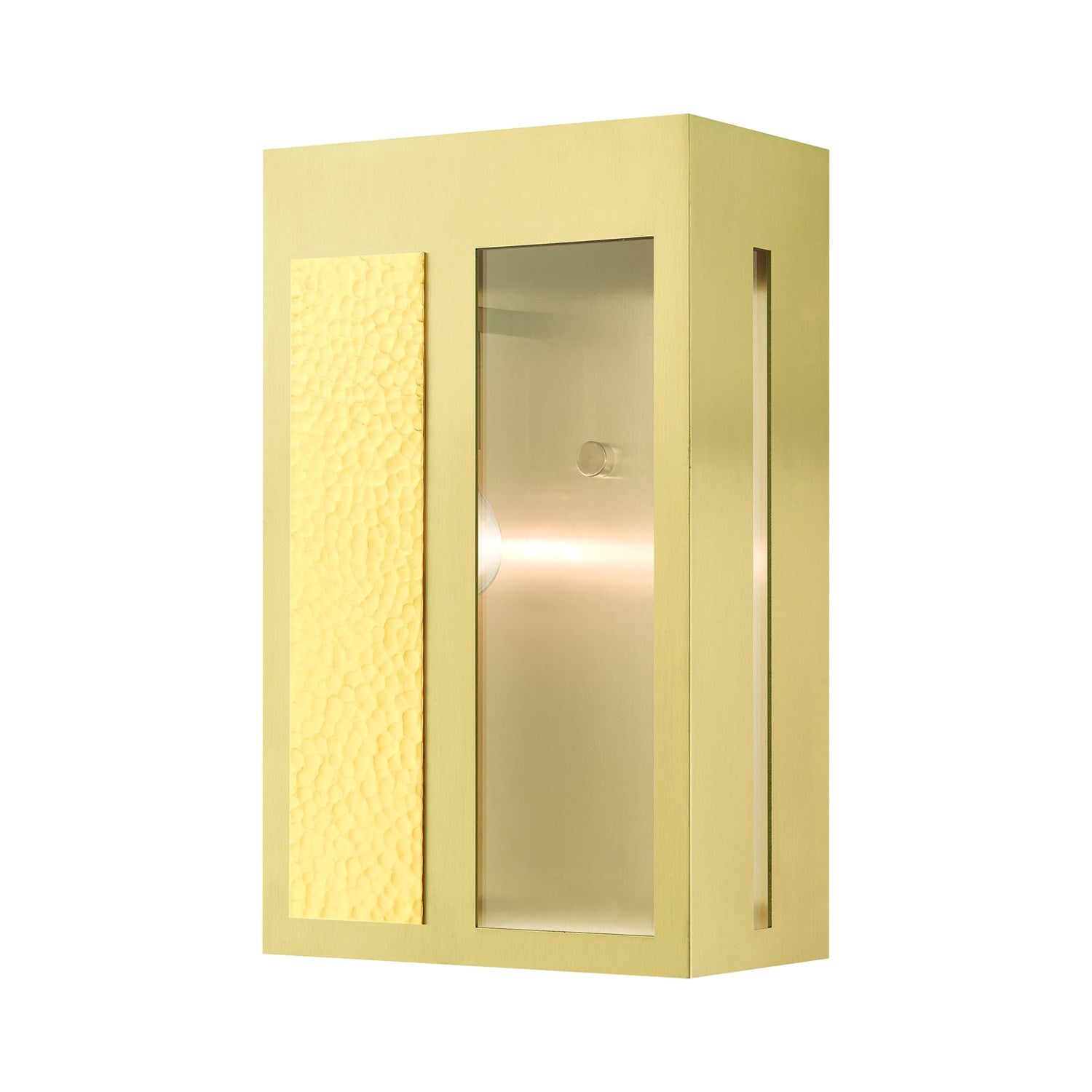 1 Light Satin Brass Outdoor Wall Lantern by Livex Lighting