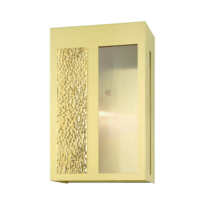 1 Light Satin Brass Outdoor Wall Lantern