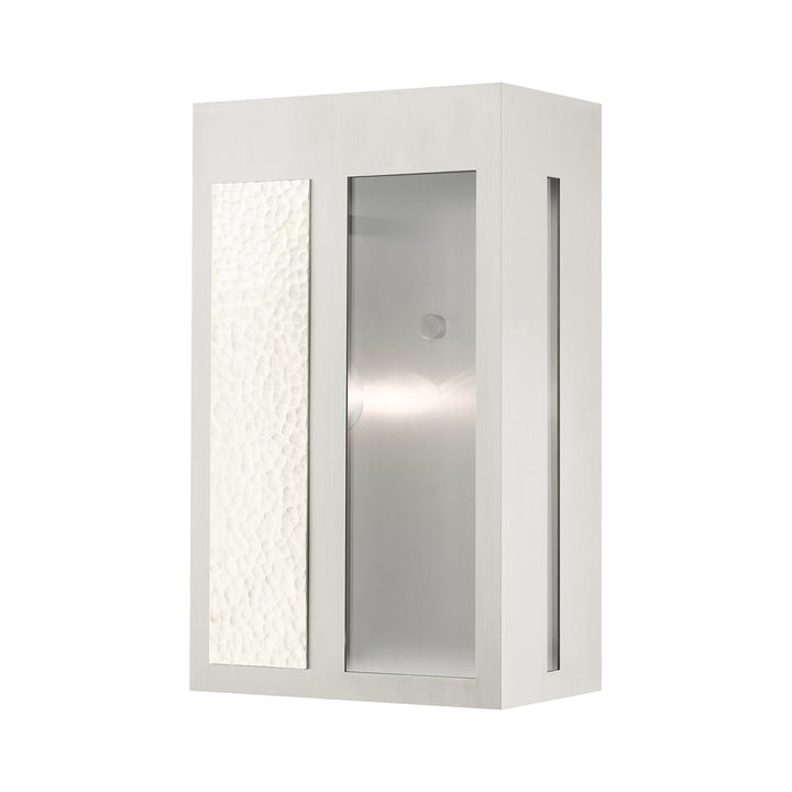 1 Light Brushed Nickel Outdoor Wall Lantern by Livex Lighting