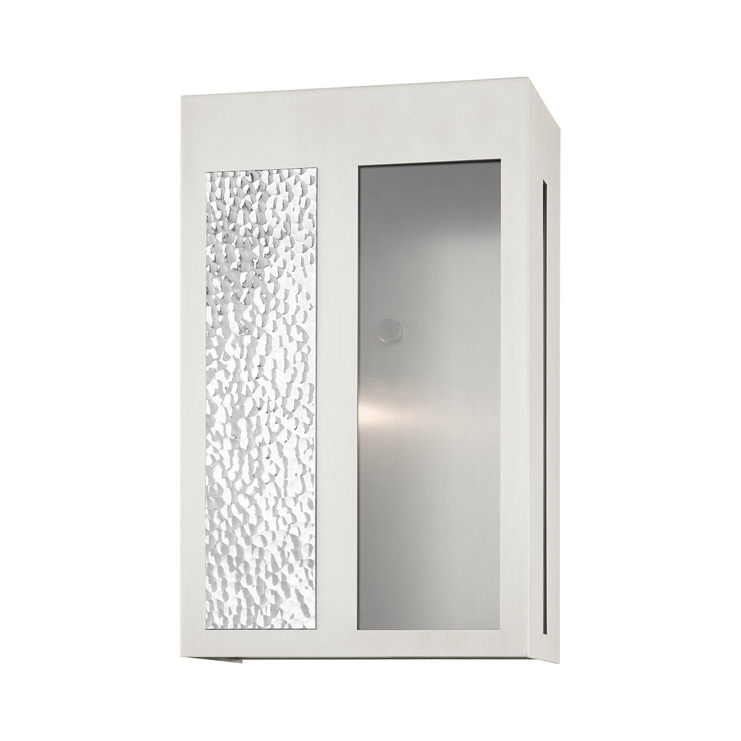 1 Light Brushed Nickel Outdoor Wall Lantern