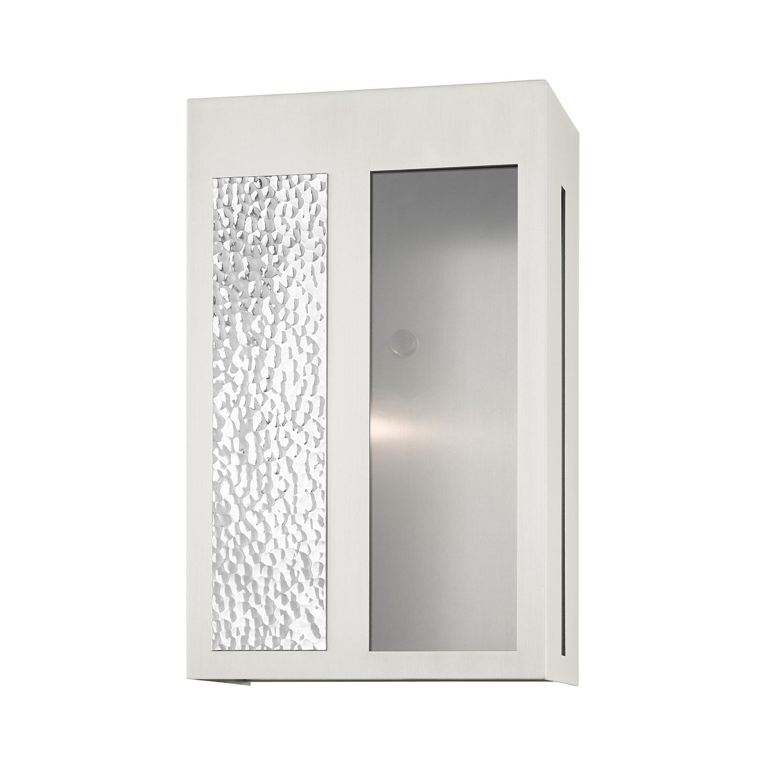 1 Light Brushed Nickel Outdoor Wall Lantern
