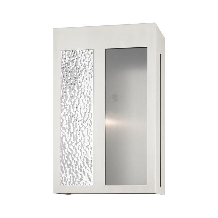 1 Light Brushed Nickel Outdoor Wall Lantern