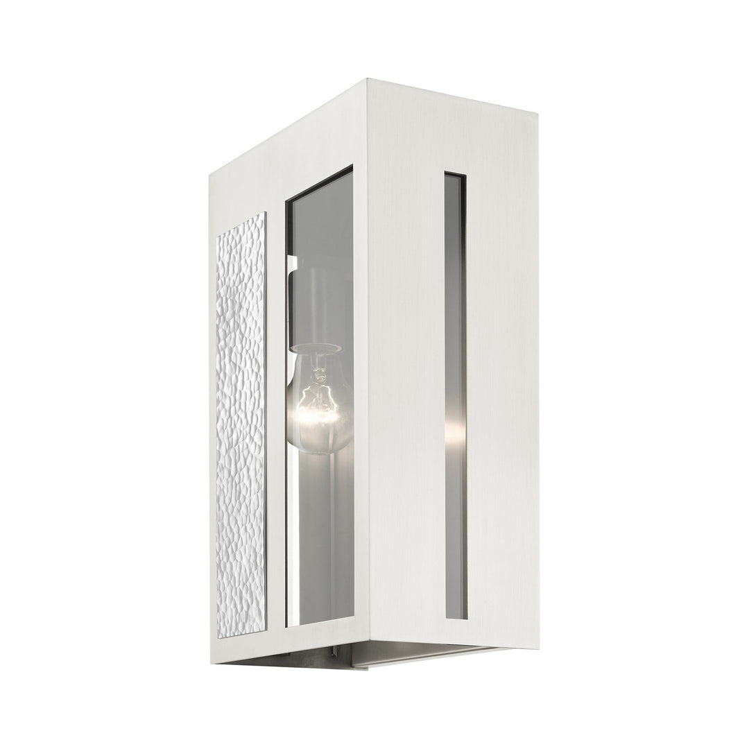 1 Light Brushed Nickel Outdoor Wall Lantern