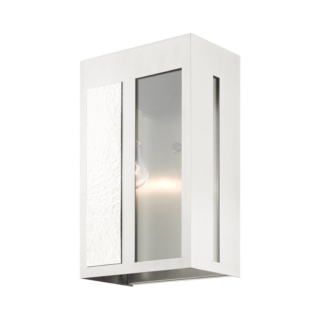 1 Light Brushed Nickel Outdoor Wall Lantern