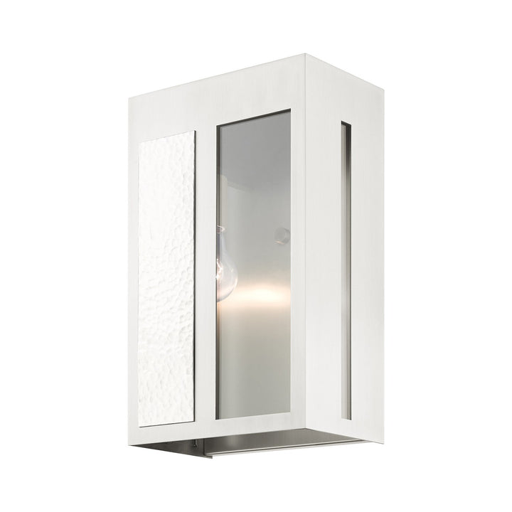 1 Light Brushed Nickel Outdoor Wall Lantern