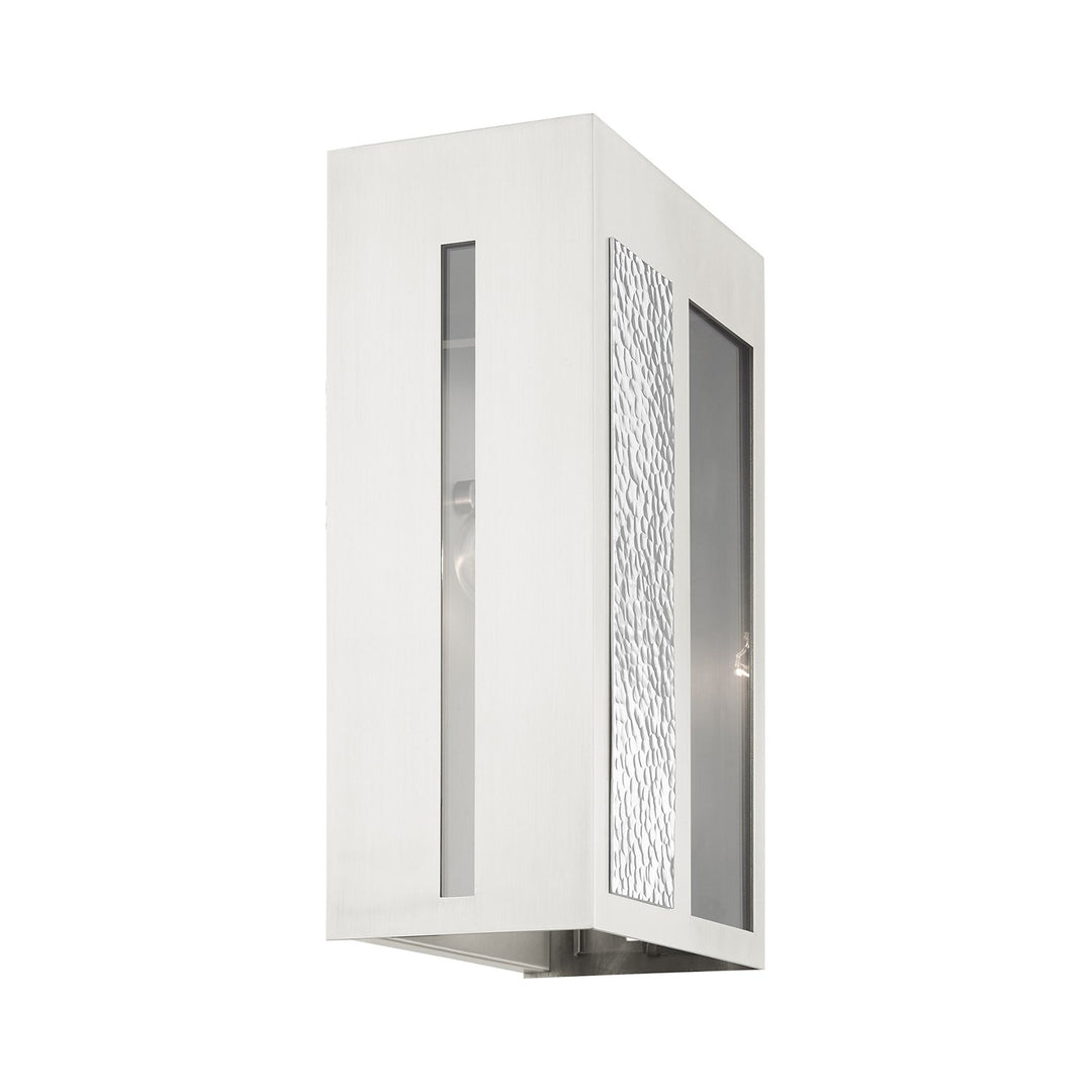 1 Light Brushed Nickel Outdoor Wall Lantern