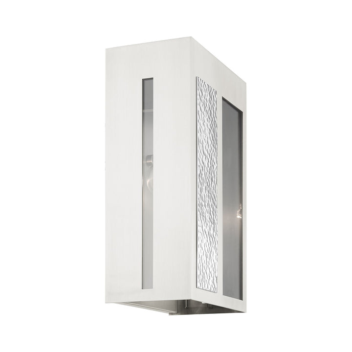 1 Light Brushed Nickel Outdoor Wall Lantern