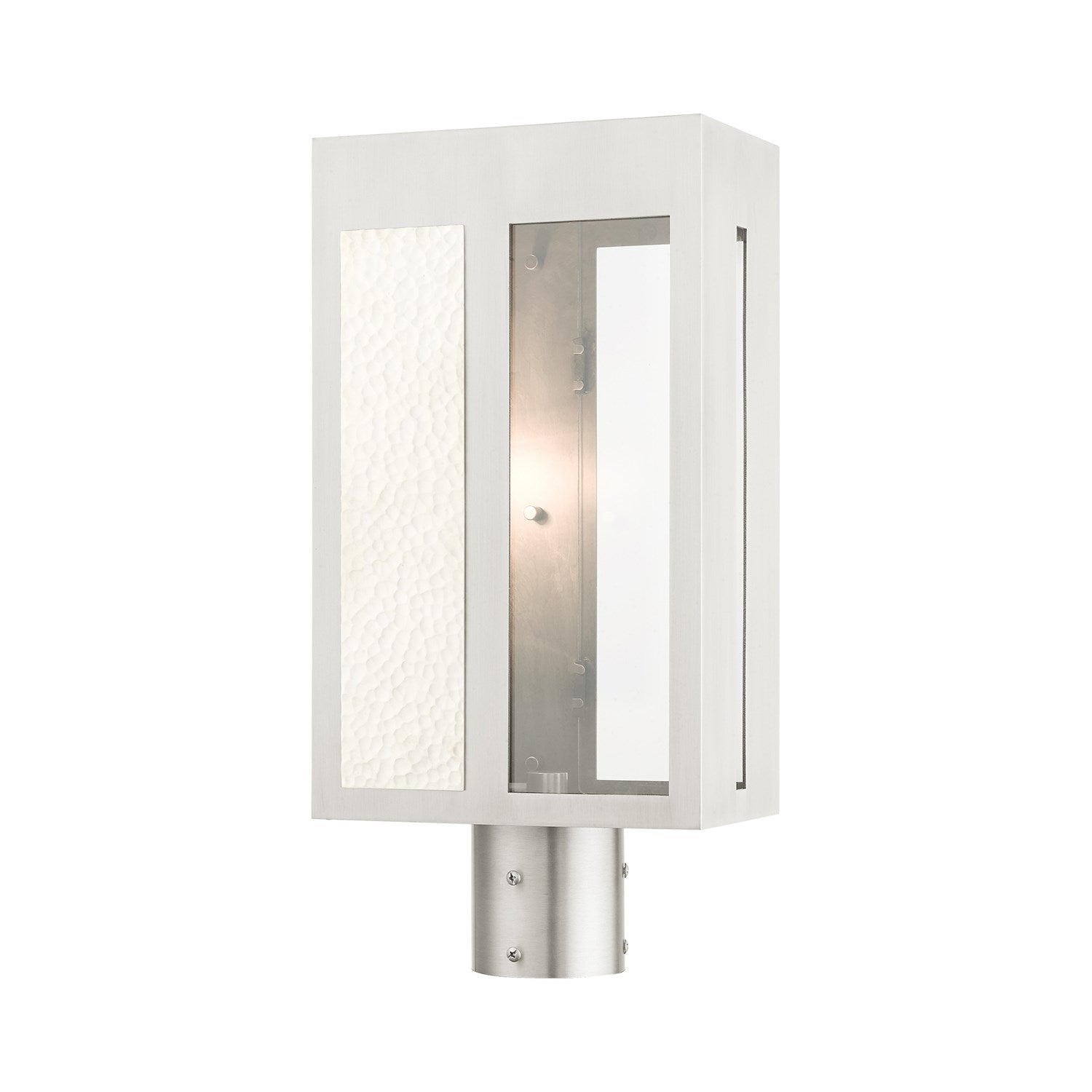 1 Light Brushed Nickel Outdoor Post Top Lantern by Livex Lighting
