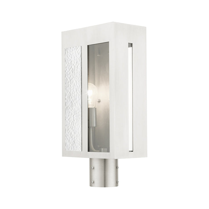1 Light Brushed Nickel Outdoor Post Top Lantern