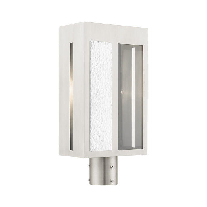 1 Light Brushed Nickel Outdoor Post Top Lantern