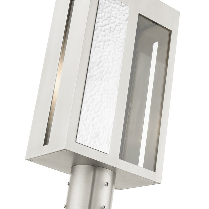 1 Light Brushed Nickel Outdoor Post Top Lantern
