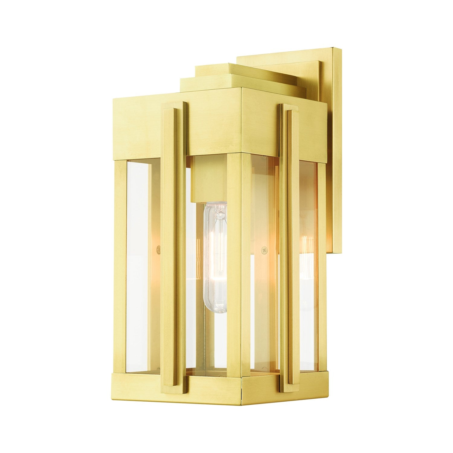 1 Light Natural Brass Outdoor Wall Lantern by Livex Lighting