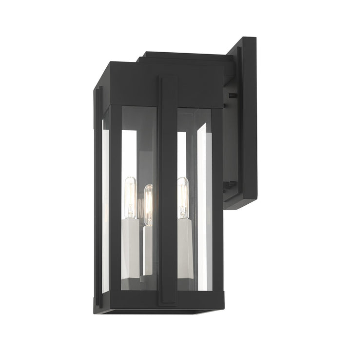 3 Light Black Outdoor Wall Lantern