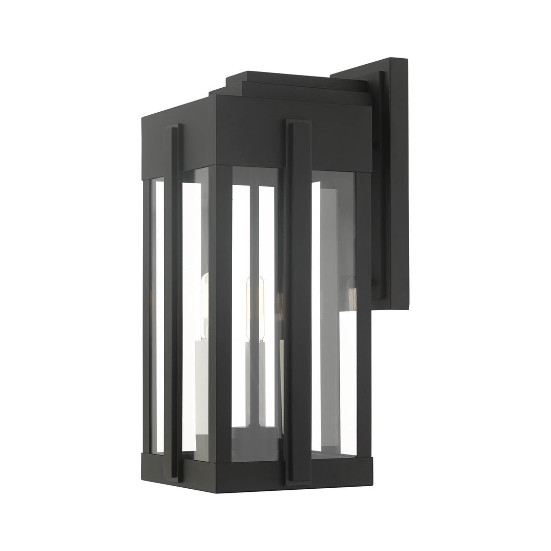 3 Light Black Outdoor Wall Lantern