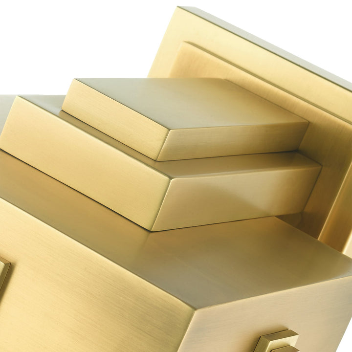 3 Light Natural Brass Outdoor Wall Lantern