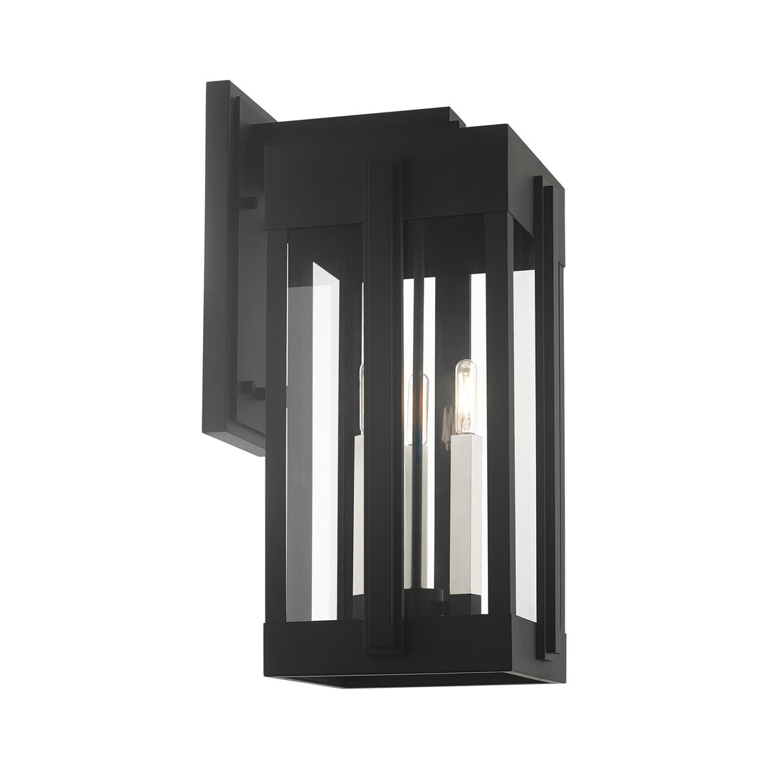3 Light Black Outdoor Wall Lantern