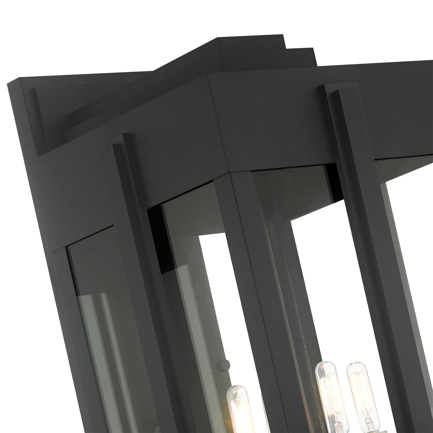 4 Light Black Outdoor Wall Lantern