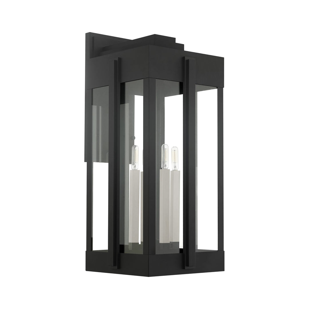 4 Light Black Outdoor Wall Lantern