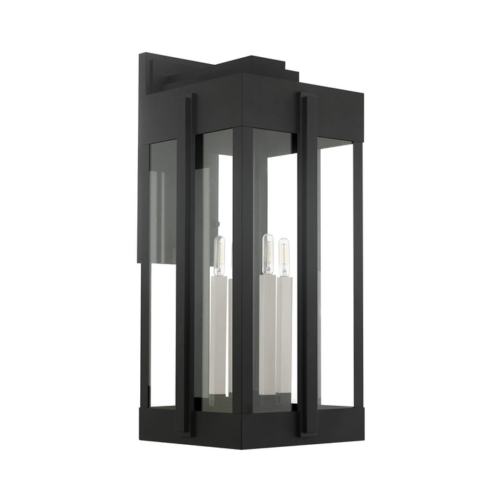 4 Light Black Outdoor Wall Lantern