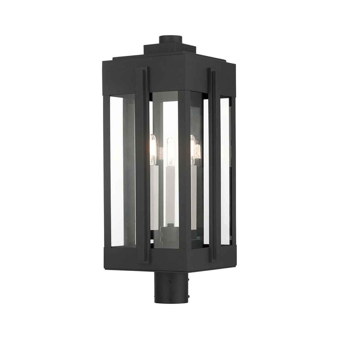 3 Light Black Outdoor Post Top Lantern by Livex Lighting