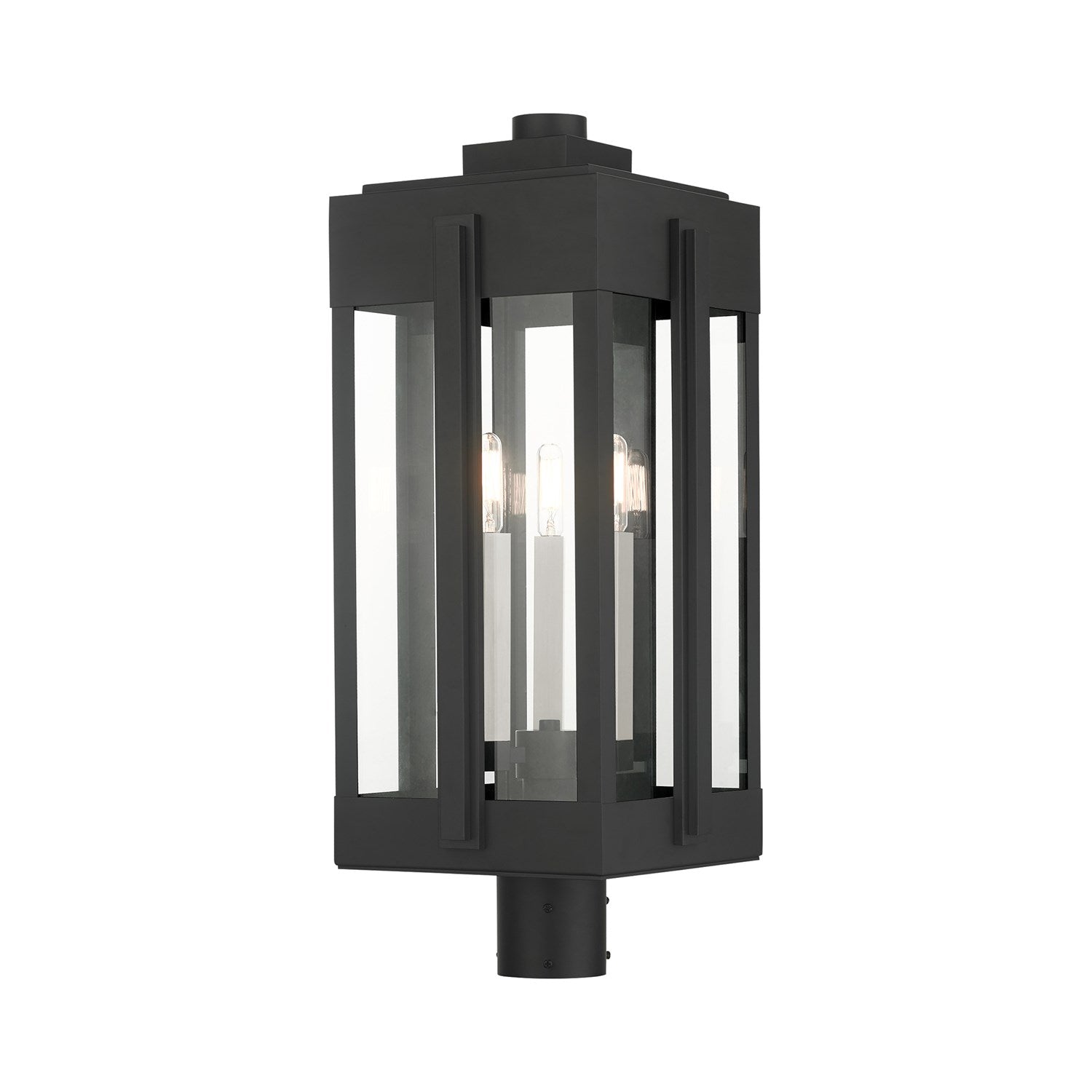3 Light Black Outdoor Post Top Lantern by Livex Lighting