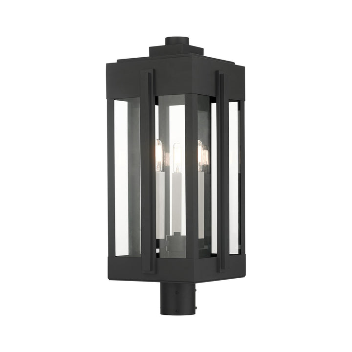 3 Light Black Outdoor Post Top Lantern by Livex Lighting