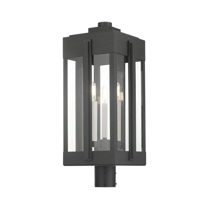 3 Light Black Outdoor Post Top Lantern