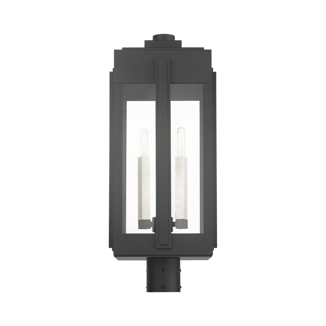 3 Light Black Outdoor Post Top Lantern