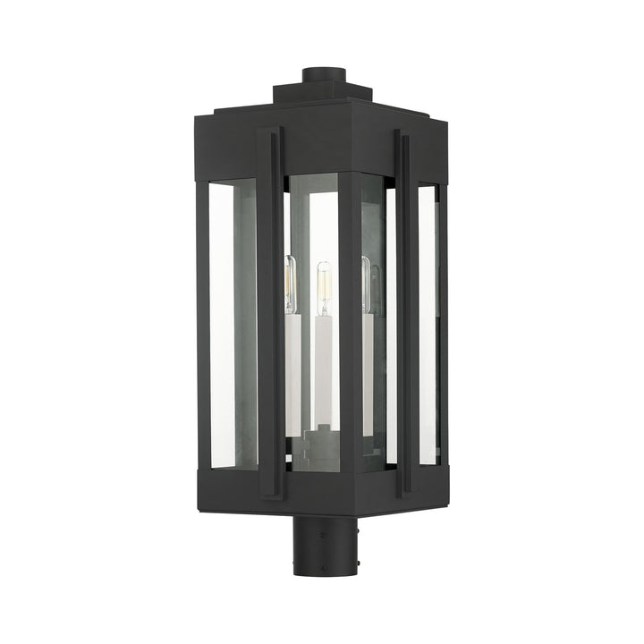 3 Light Black Outdoor Post Top Lantern